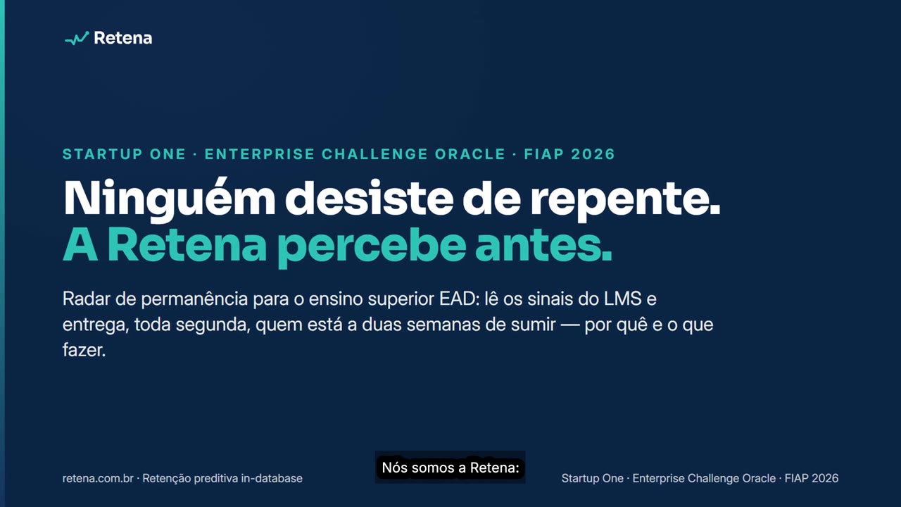 Capa do vídeo pitch da Retena: Ninguém desiste de repente. A Retena percebe antes.